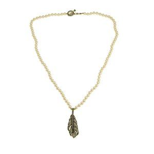 Heidi Daus "Stroke of Fabulous" Beaded Crystal Feather Drop Necklace